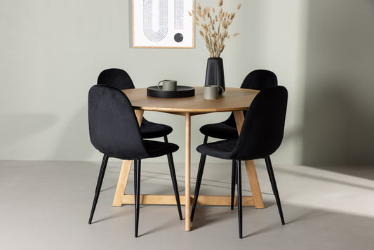Yakidon Matbord med Polar Stolarna – Bord: ⌀120 Stol: 53,3x88x44