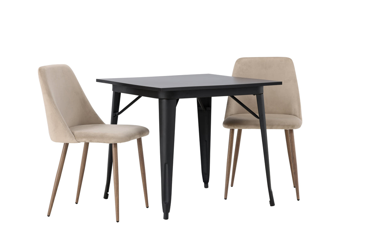 Tempe Matbord med Night Stolarna – Bord: 75x80x80 Stol: 56x87x49