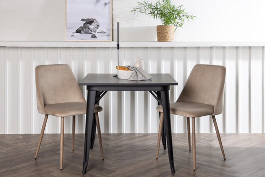 Tempe Matbord med Night Stolarna – Bord: 75x80x80 Stol: 56x87x49