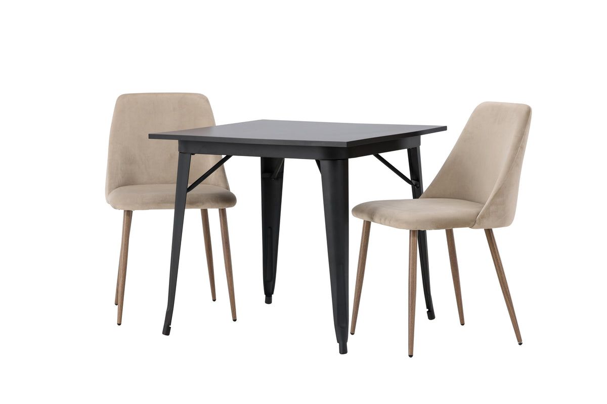 Tempe Matbord med Night Stolarna – Bord: 75x80x80 Stol: 56x87x49