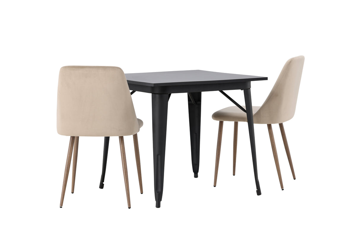 Tempe Matbord med Night Stolarna – Bord: 75x80x80 Stol: 56x87x49