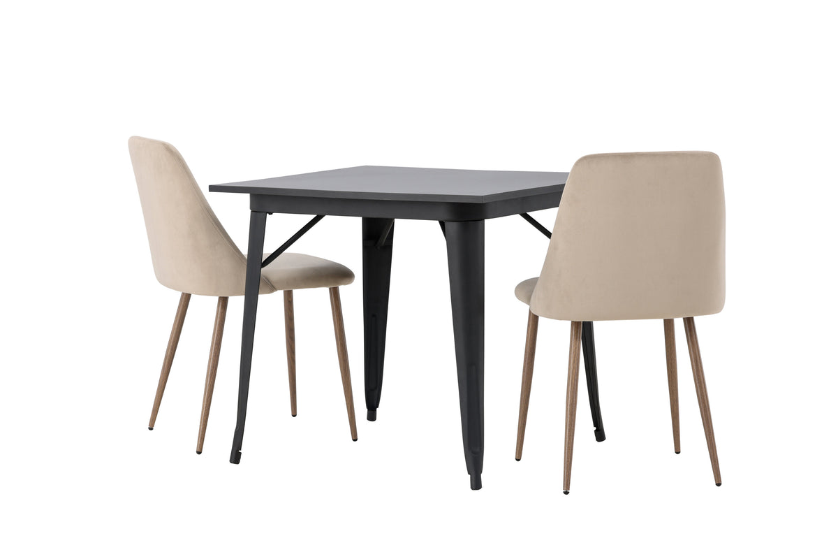 Tempe Matbord med Night Stolarna – Bord: 75x80x80 Stol: 56x87x49