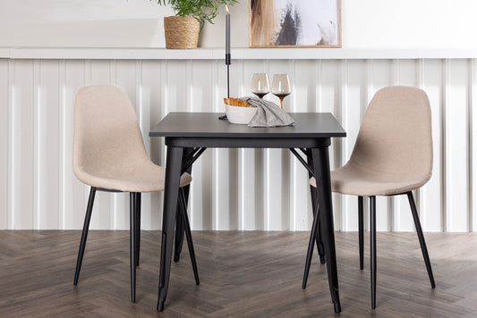 Tempe Matbord med Polar Stolarna – Bord: 75x80x80 Stol: 52x90x45