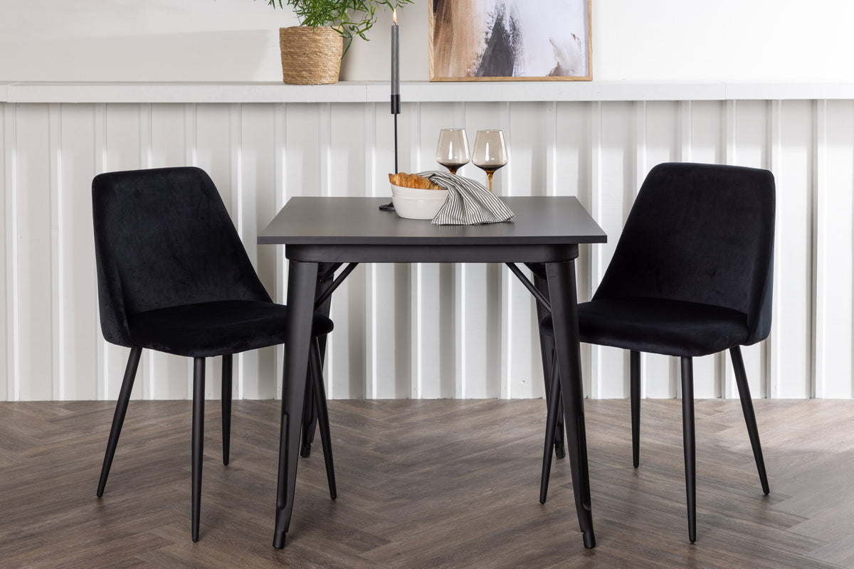 Tempe Matbord med Night Stolarna – Bord: 75x80x80 Stol: 56x87x49