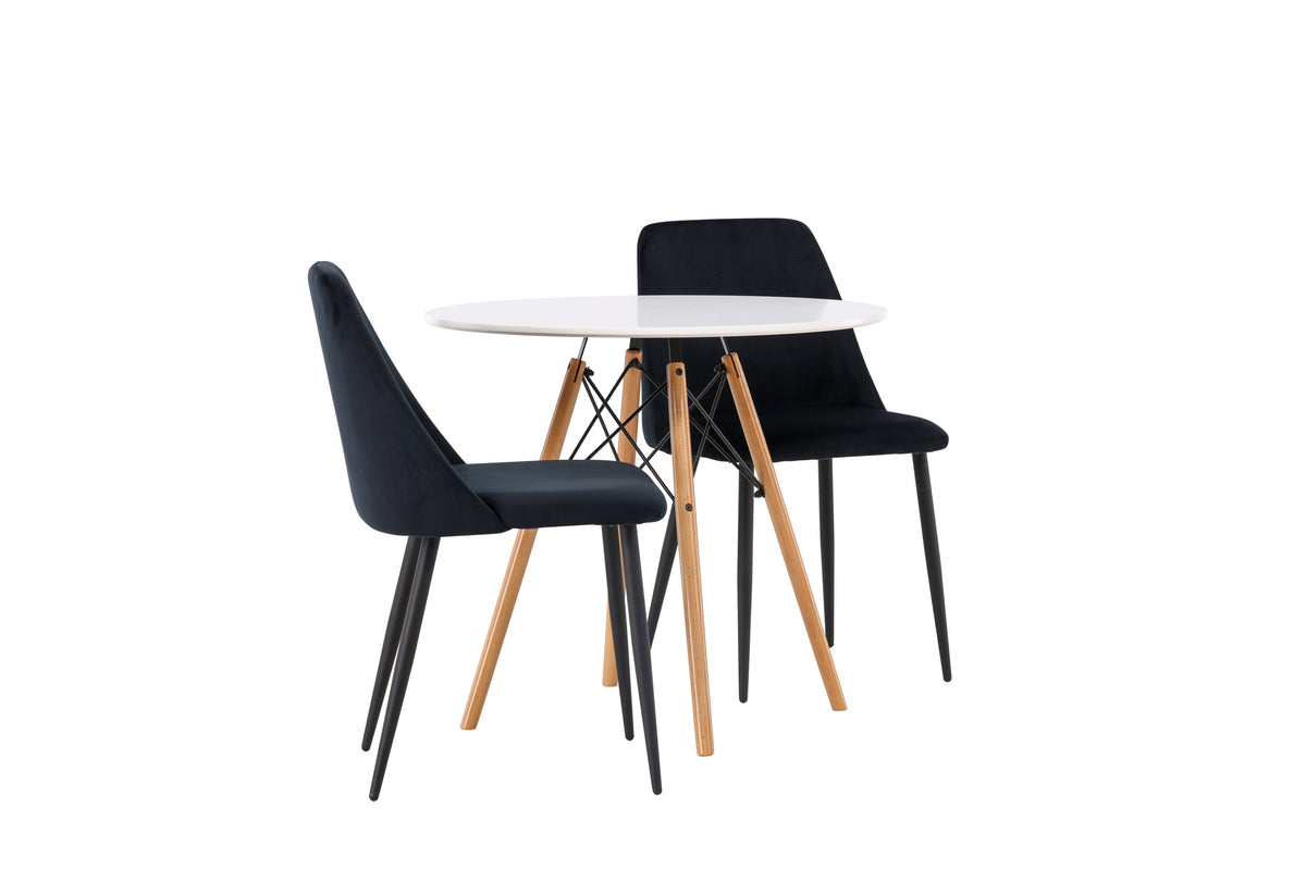 Danburi Matbord med Night Stolarna – Bord: ⌀60 Stol: 56x87x49