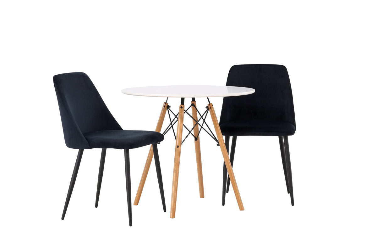 Danburi Matbord med Night Stolarna – Bord: ⌀60 Stol: 56x87x49