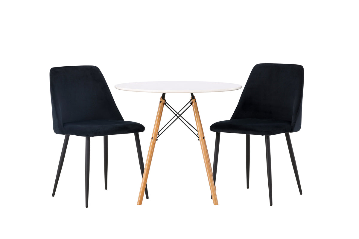 Danburi Matbord med Night Stolarna – Bord: ⌀60 Stol: 56x87x49
