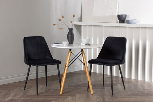Danburi Matbord med Night Stolarna – Bord: ⌀60 Stol: 56x87x49