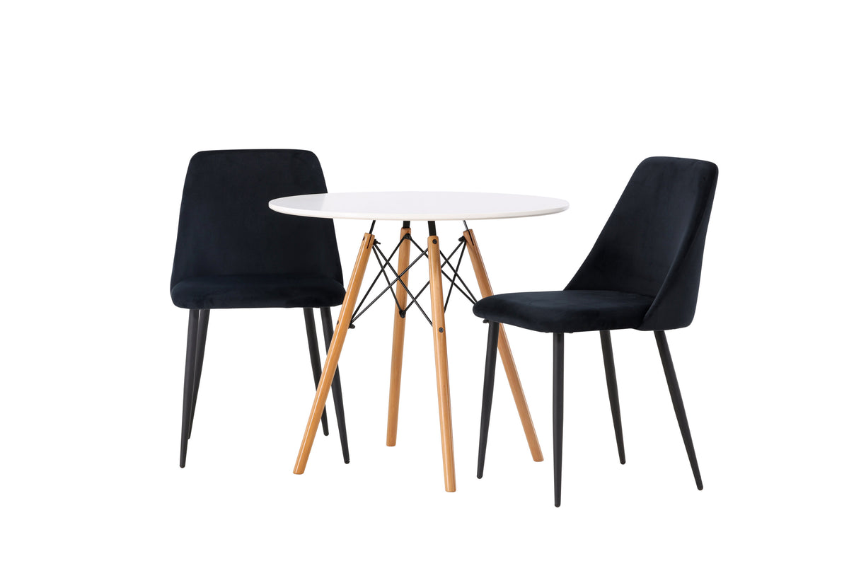 Danburi Matbord med Night Stolarna – Bord: ⌀60 Stol: 56x87x49