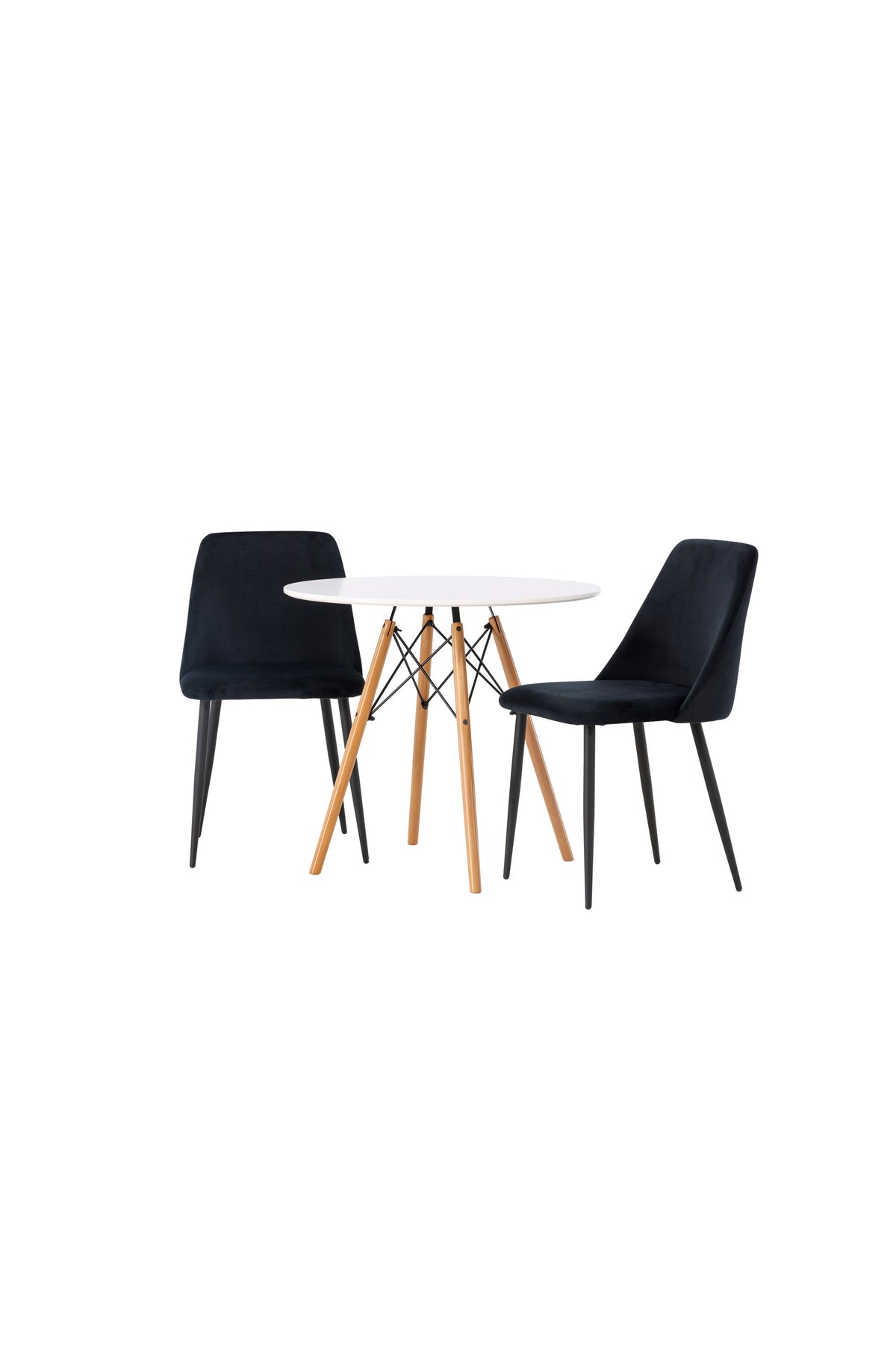 Danburi Matbord med Night Stolarna – Bord: ⌀60 Stol: 56x87x49