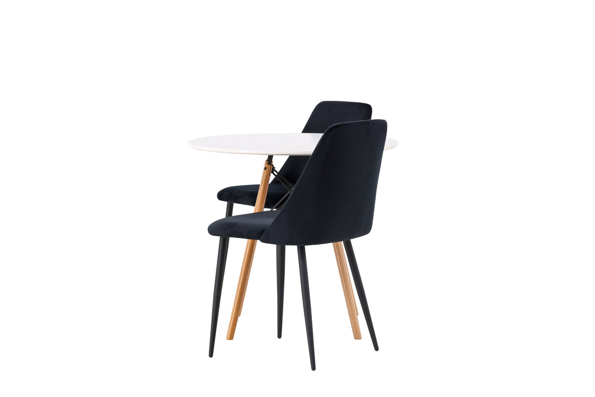 Danburi Matbord med Night Stolarna – Bord: ⌀60 Stol: 56x87x49