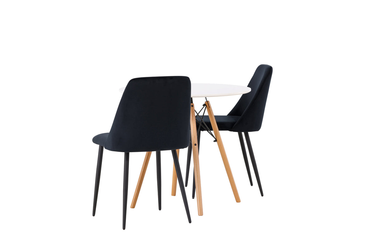 Danburi Matbord med Night Stolarna – Bord: ⌀60 Stol: 56x87x49