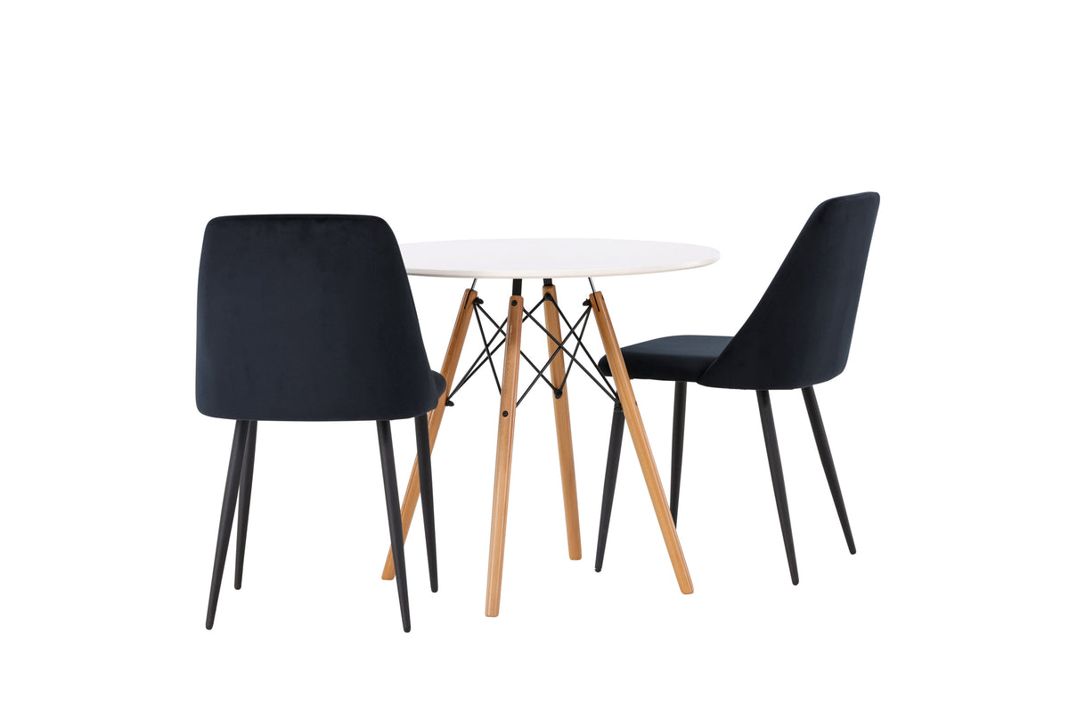 Danburi Matbord med Night Stolarna – Bord: ⌀60 Stol: 56x87x49