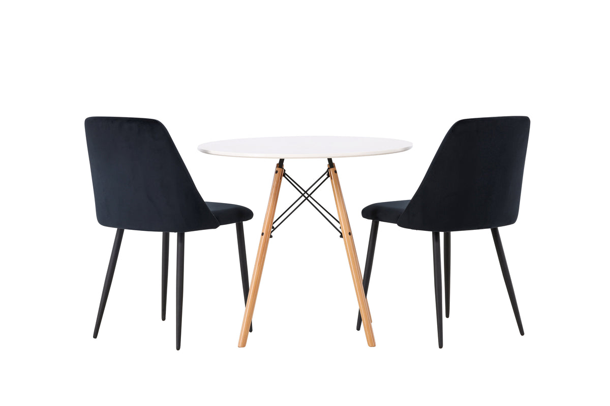 Danburi Matbord med Night Stolarna – Bord: ⌀60 Stol: 56x87x49