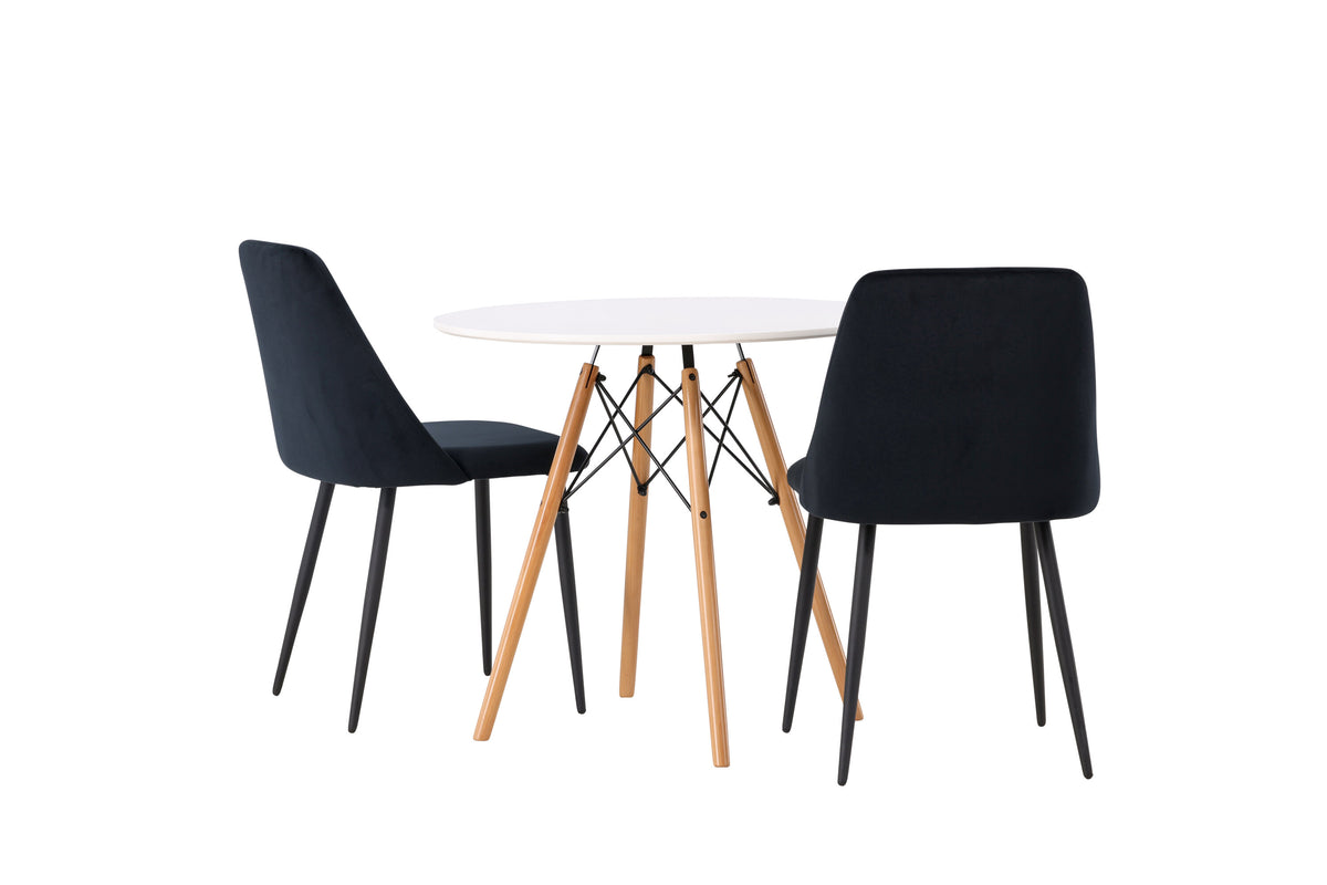 Danburi Matbord med Night Stolarna – Bord: ⌀60 Stol: 56x87x49