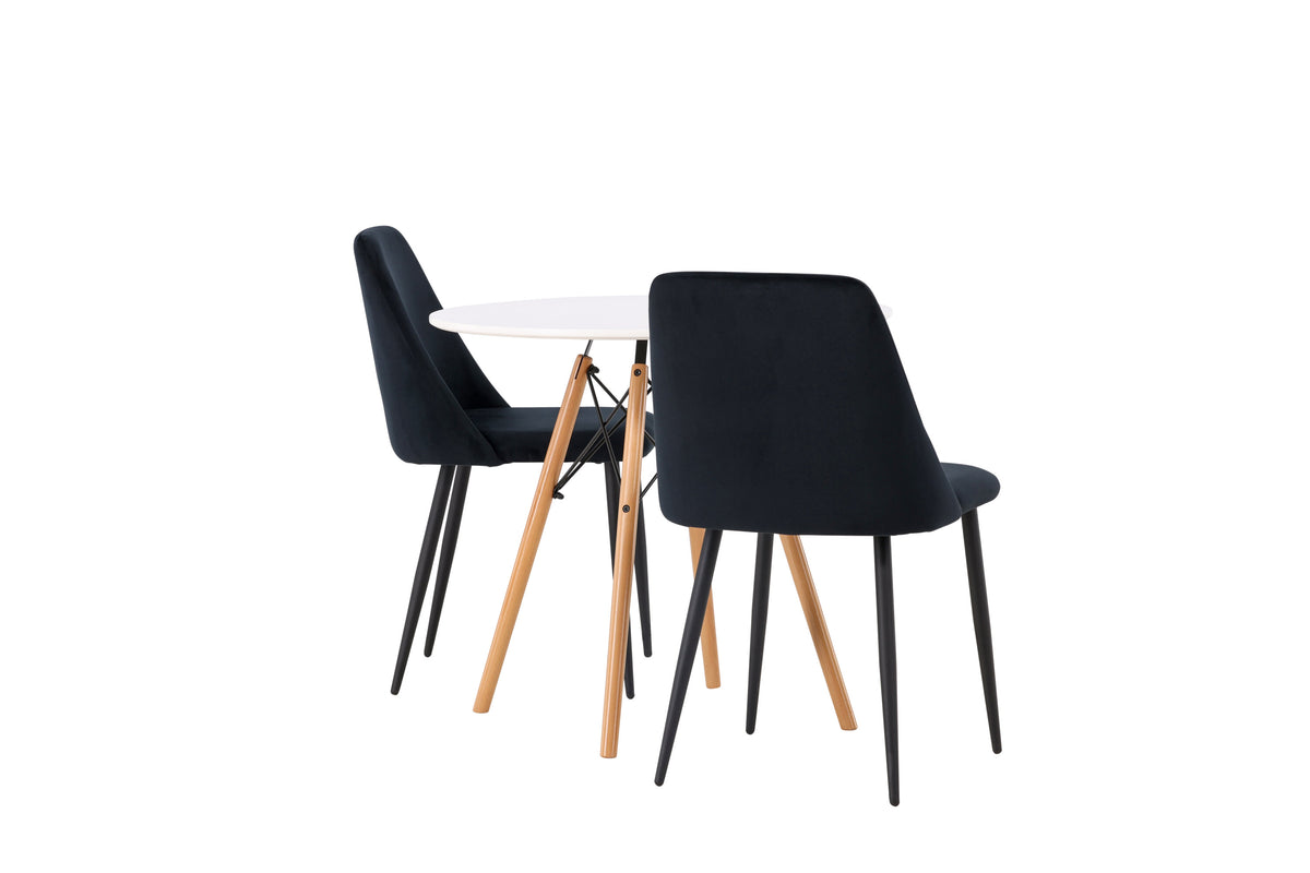 Danburi Matbord med Night Stolarna – Bord: ⌀60 Stol: 56x87x49