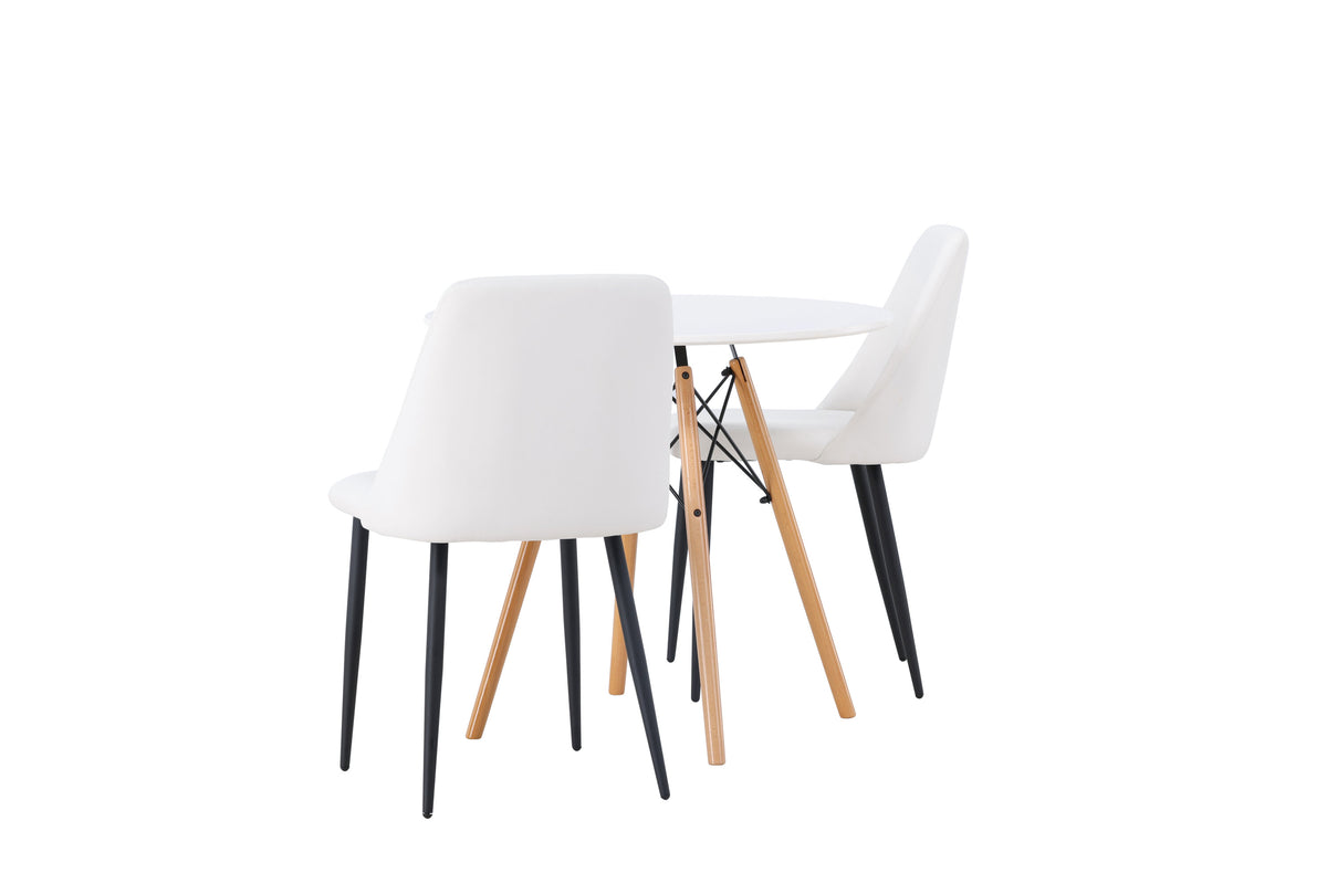 Danburi Matbord med Night Stolarna – Bord: ⌀60 Stol: 56x87x49