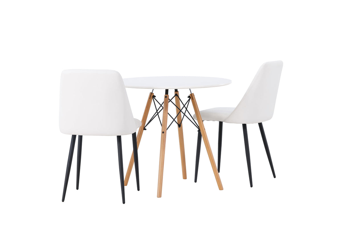 Danburi Matbord med Night Stolarna – Bord: ⌀60 Stol: 56x87x49