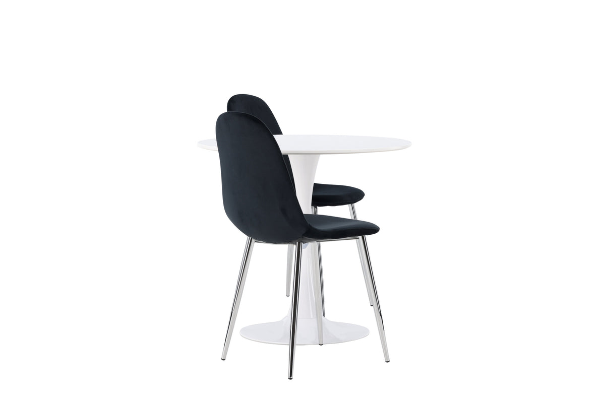 Hamden Matbord med Polar Stolarna – Bord: ⌀60 Stol: 52x90x45