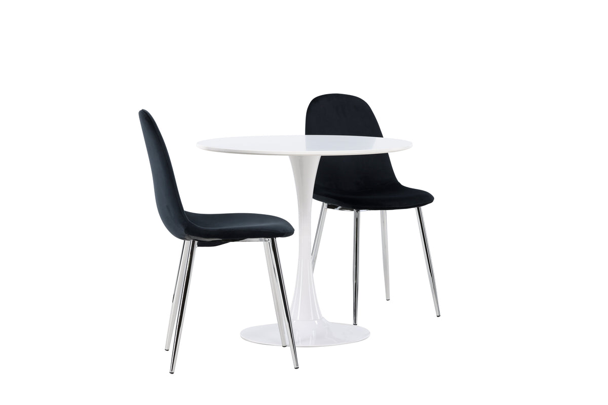 Hamden Matbord med Polar Stolarna – Bord: ⌀60 Stol: 52x90x45