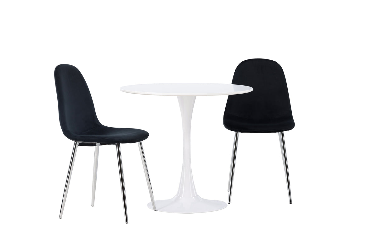 Hamden Matbord med Polar Stolarna – Bord: ⌀60 Stol: 52x90x45