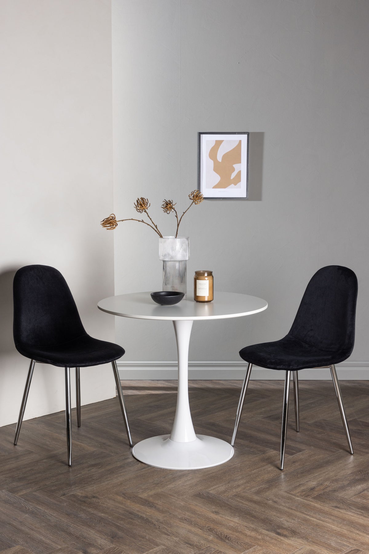 Hamden Matbord med Polar Stolarna – Bord: ⌀60 Stol: 52x90x45