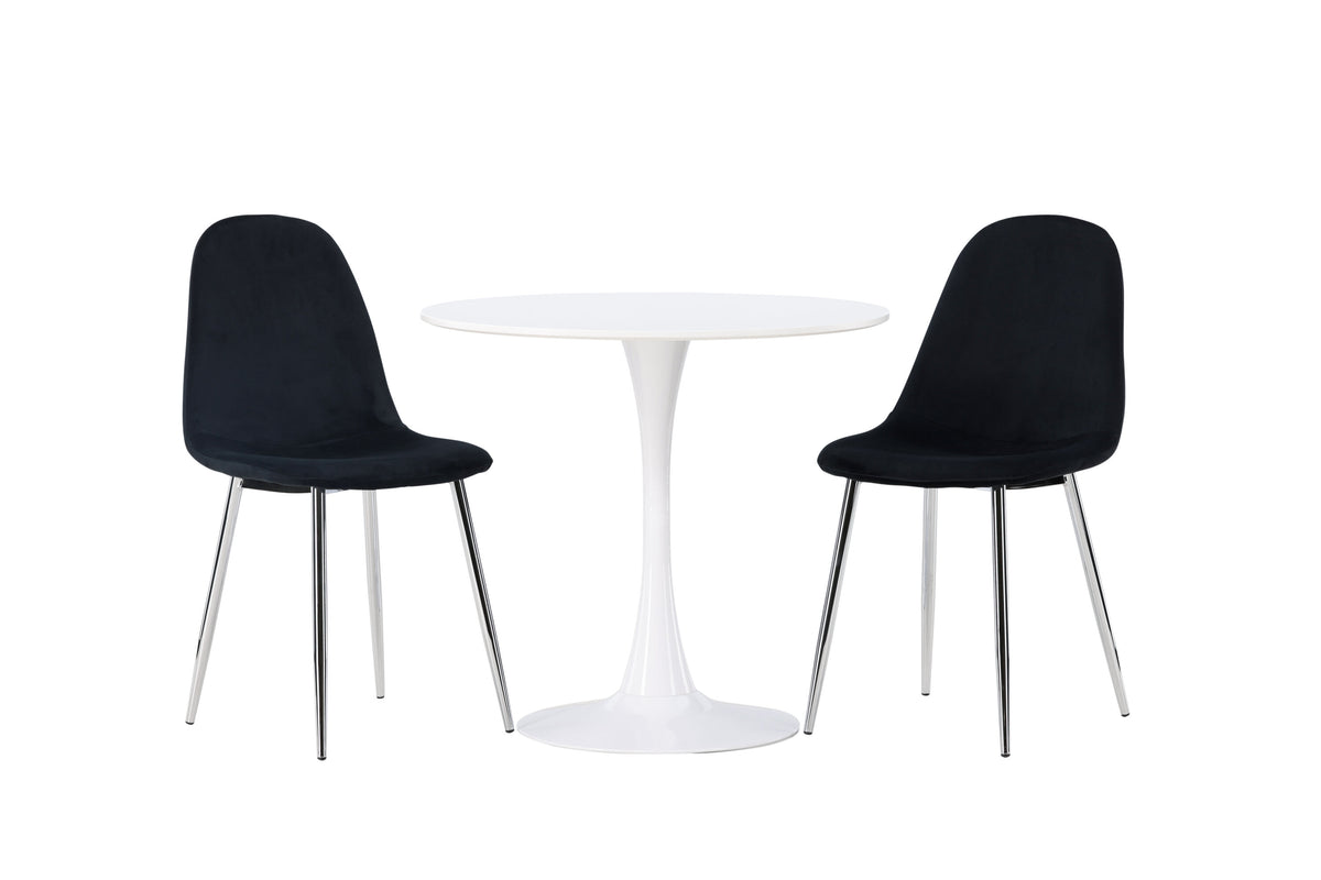 Hamden Matbord med Polar Stolarna – Bord: ⌀60 Stol: 52x90x45