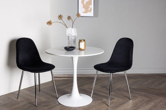 Hamden Matbord med Polar Stolarna – Bord: ⌀60 Stol: 52x90x45