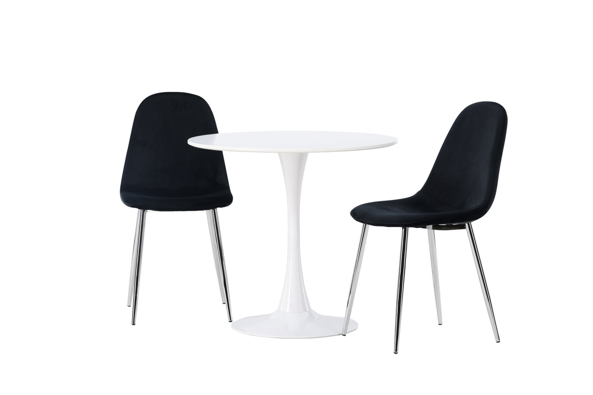 Hamden Matbord med Polar Stolarna – Bord: ⌀60 Stol: 52x90x45