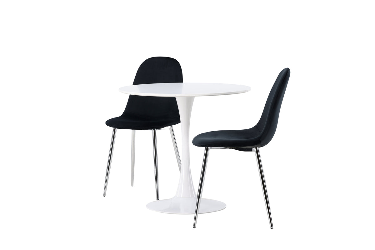 Hamden Matbord med Polar Stolarna – Bord: ⌀60 Stol: 52x90x45