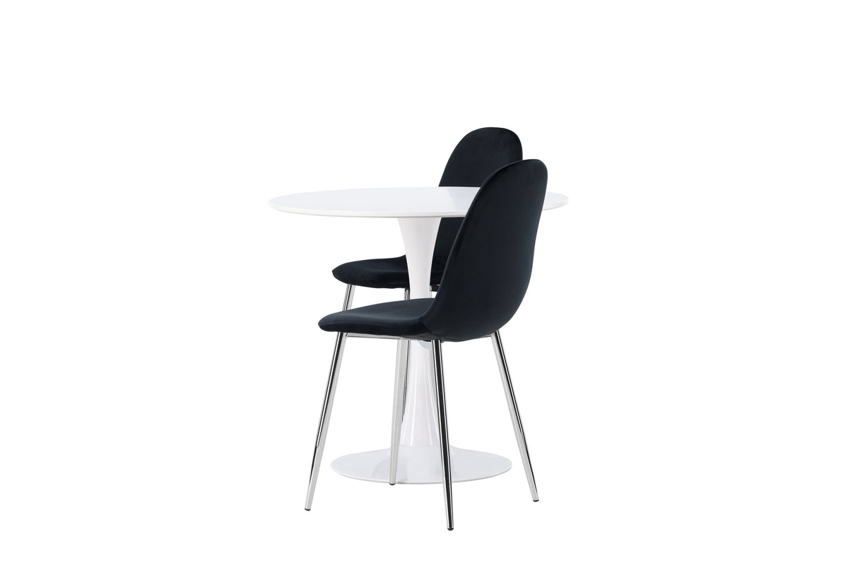 Hamden Matbord med Polar Stolarna – Bord: ⌀60 Stol: 52x90x45