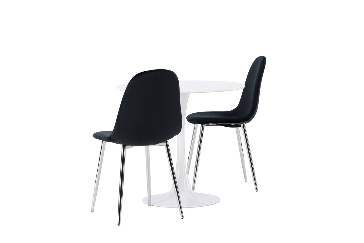 Hamden Matbord med Polar Stolarna – Bord: ⌀60 Stol: 52x90x45