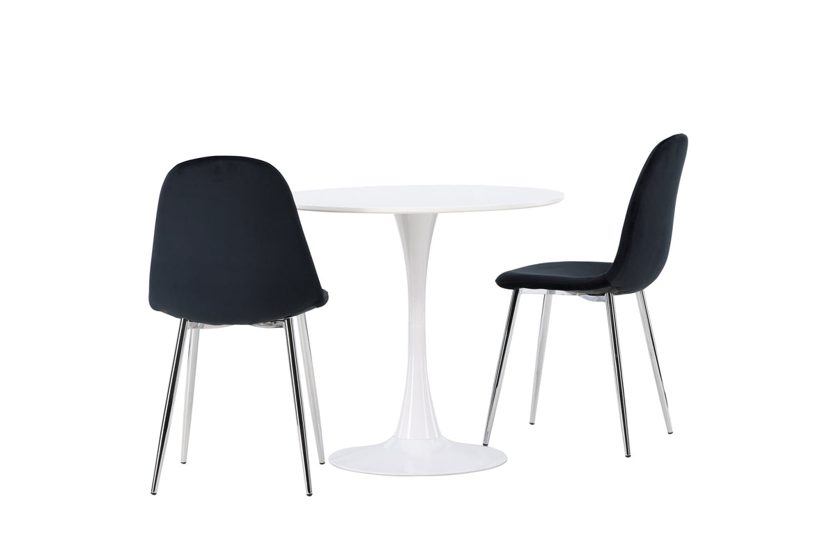Hamden Matbord med Polar Stolarna – Bord: ⌀60 Stol: 52x90x45