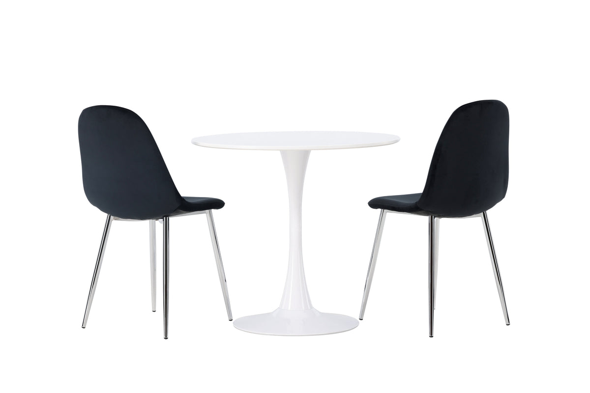 Hamden Matbord med Polar Stolarna – Bord: ⌀60 Stol: 52x90x45