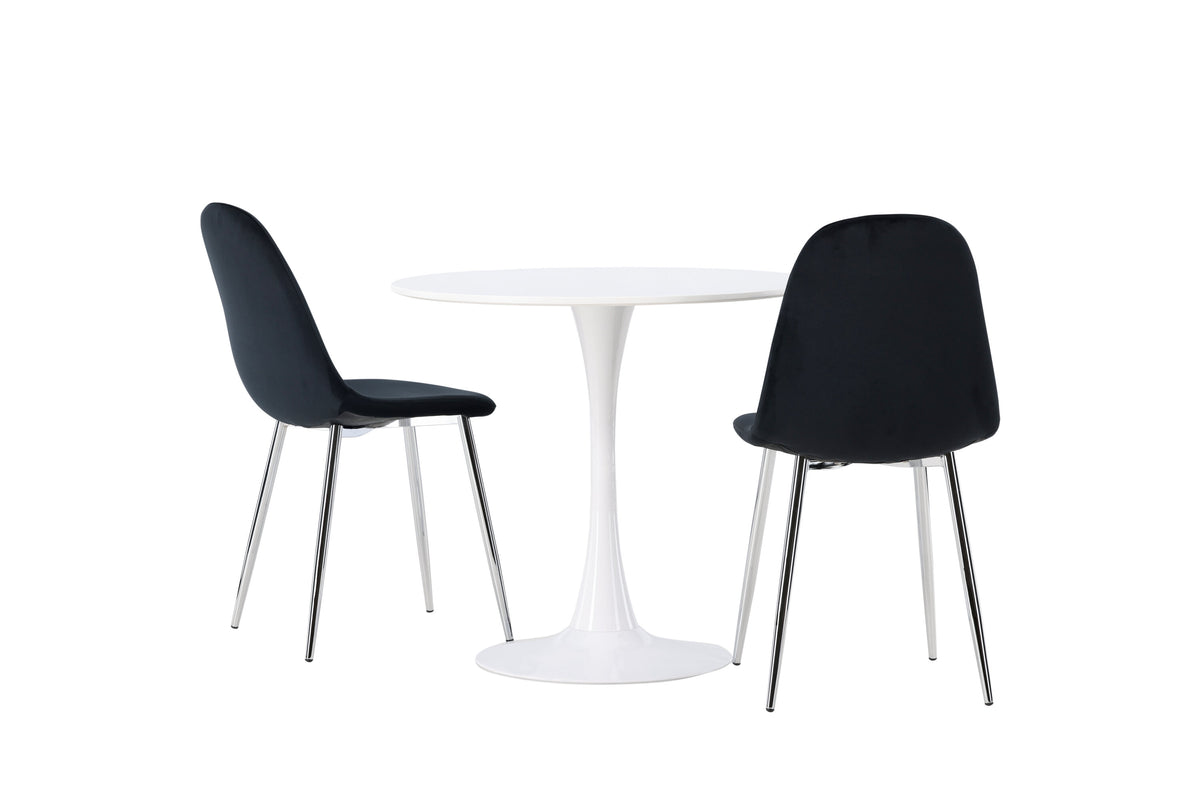 Hamden Matbord med Polar Stolarna – Bord: ⌀60 Stol: 52x90x45