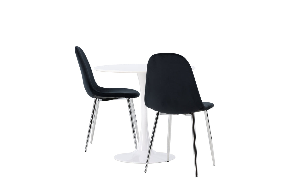 Hamden Matbord med Polar Stolarna – Bord: ⌀60 Stol: 52x90x45
