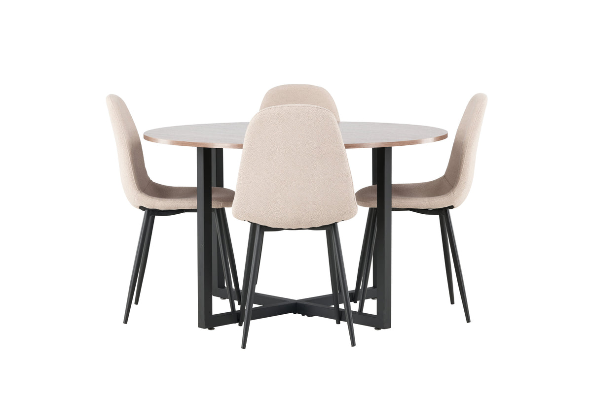 Durango Matbord med Polar Stolarna – Bord: ⌀120 Stol: 52x90x45