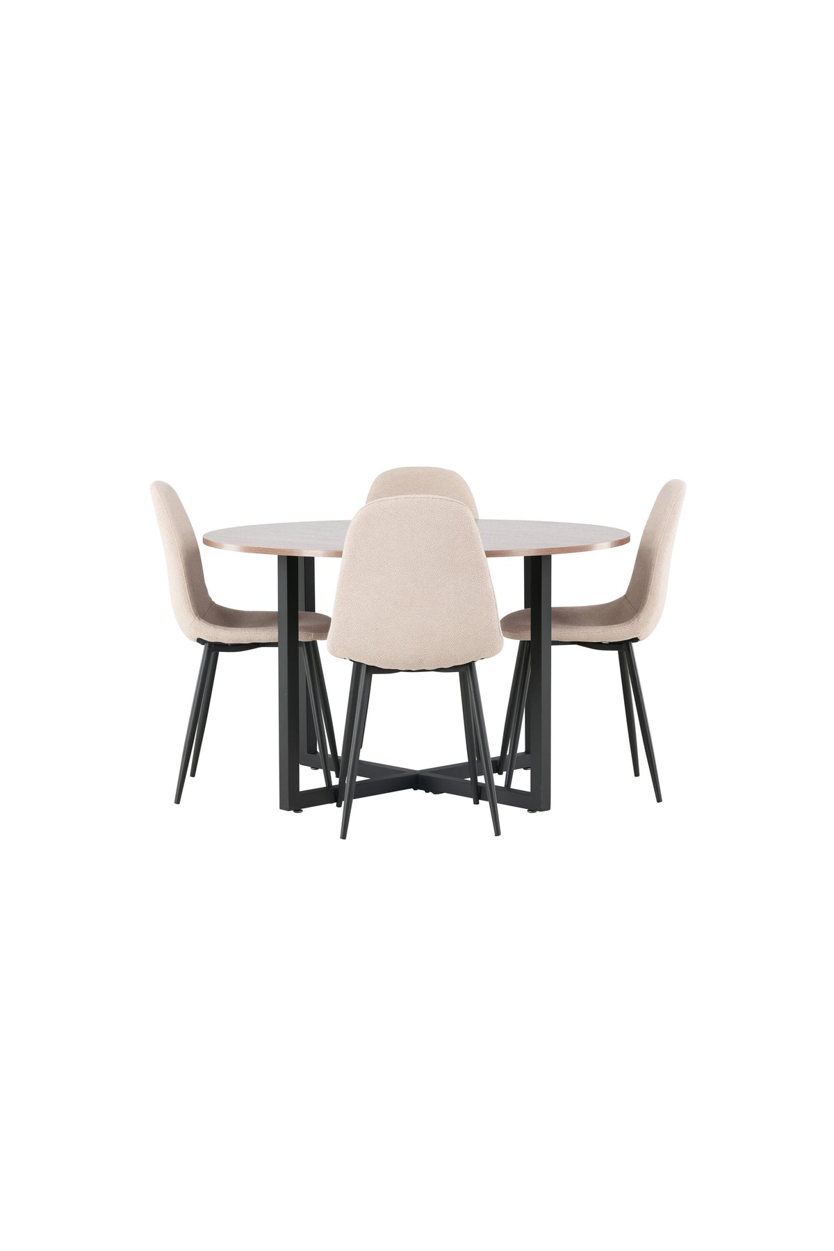 Durango Matbord med Polar Stolarna – Bord: ⌀120 Stol: 52x90x45
