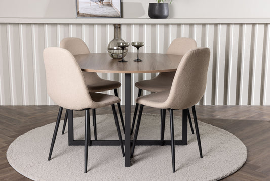 Durango Matbord med Polar Stolarna – Bord: ⌀120 Stol: 52x90x45