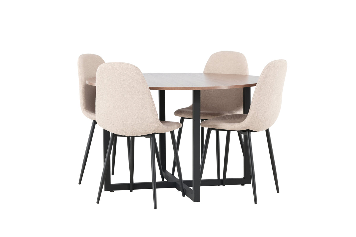 Durango Matbord med Polar Stolarna – Bord: ⌀120 Stol: 52x90x45