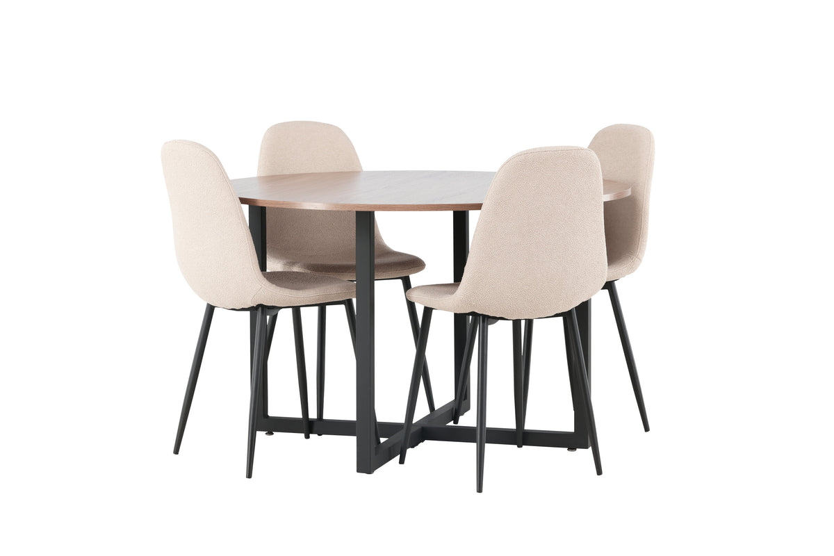 Durango Matbord med Polar Stolarna – Bord: ⌀120 Stol: 52x90x45