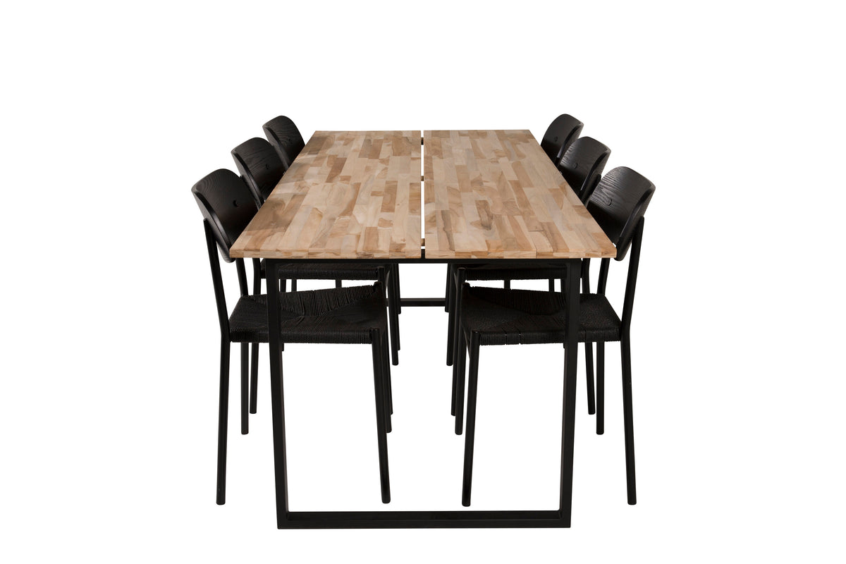 Cirebon Matbord med Polly Stolarna – Teak