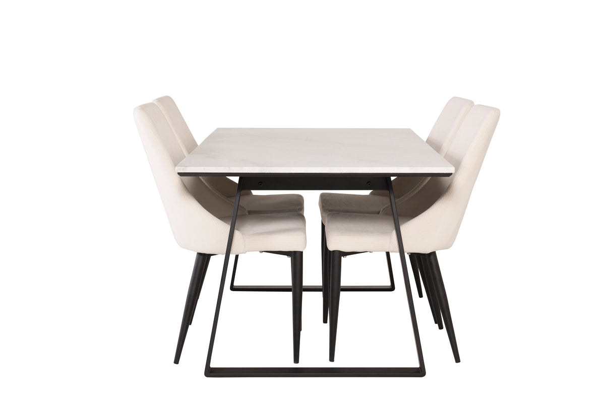 Estelle Matbord med Leone Stolarna – Marmor
