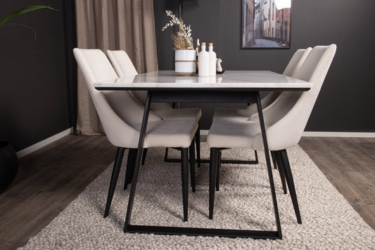 Estelle Matbord med Leone Stolarna – Marmor