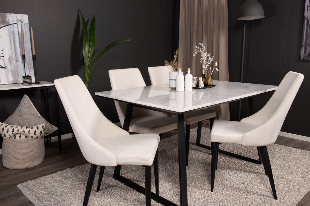 Estelle Matbord med Leone Stolarna – Marmor