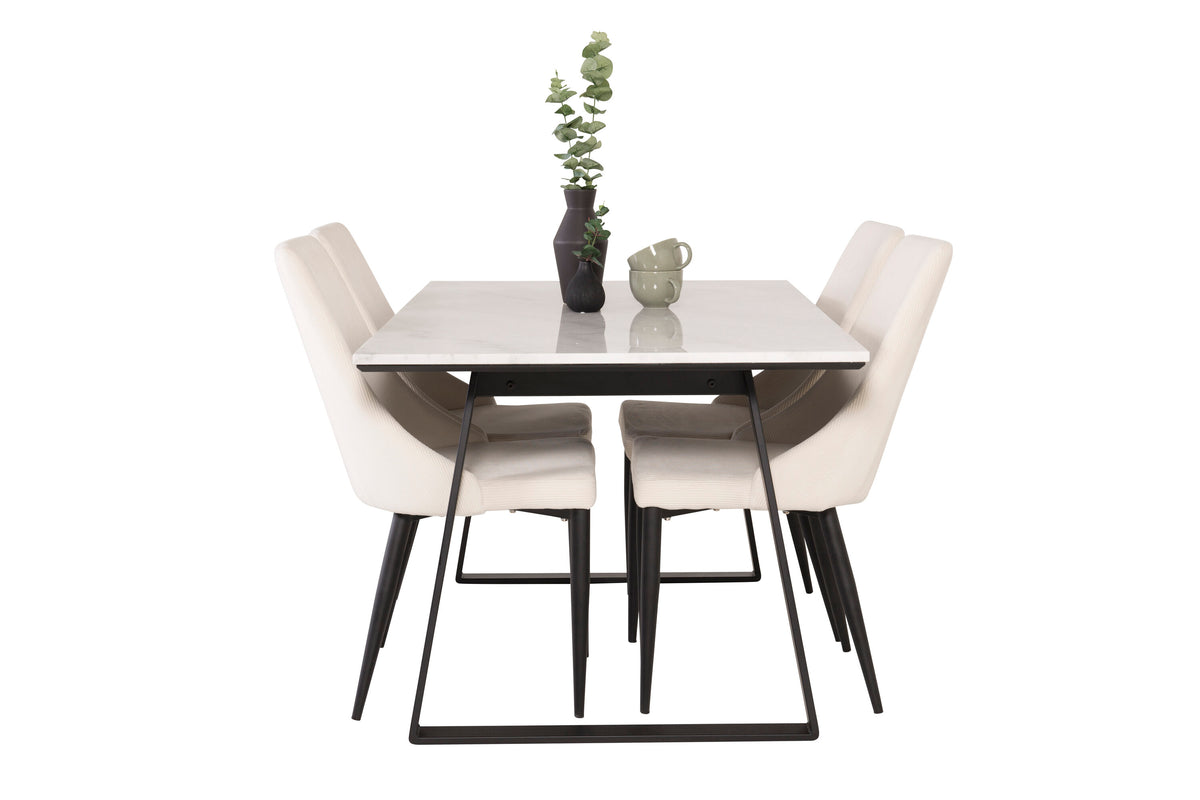 Estelle Matbord med Leone Stolarna – Marmor