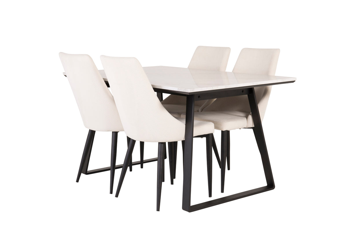 Estelle Matbord med Leone Stolarna – Marmor