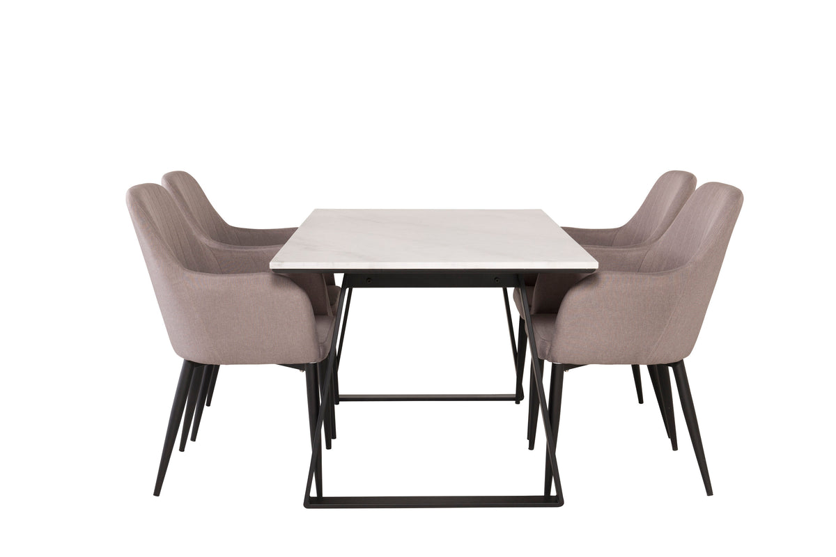 Estelle Matbord med Comfort Stolarna – Marmor