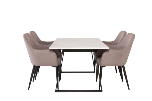 Estelle Matbord med Comfort Stolarna – Marmor