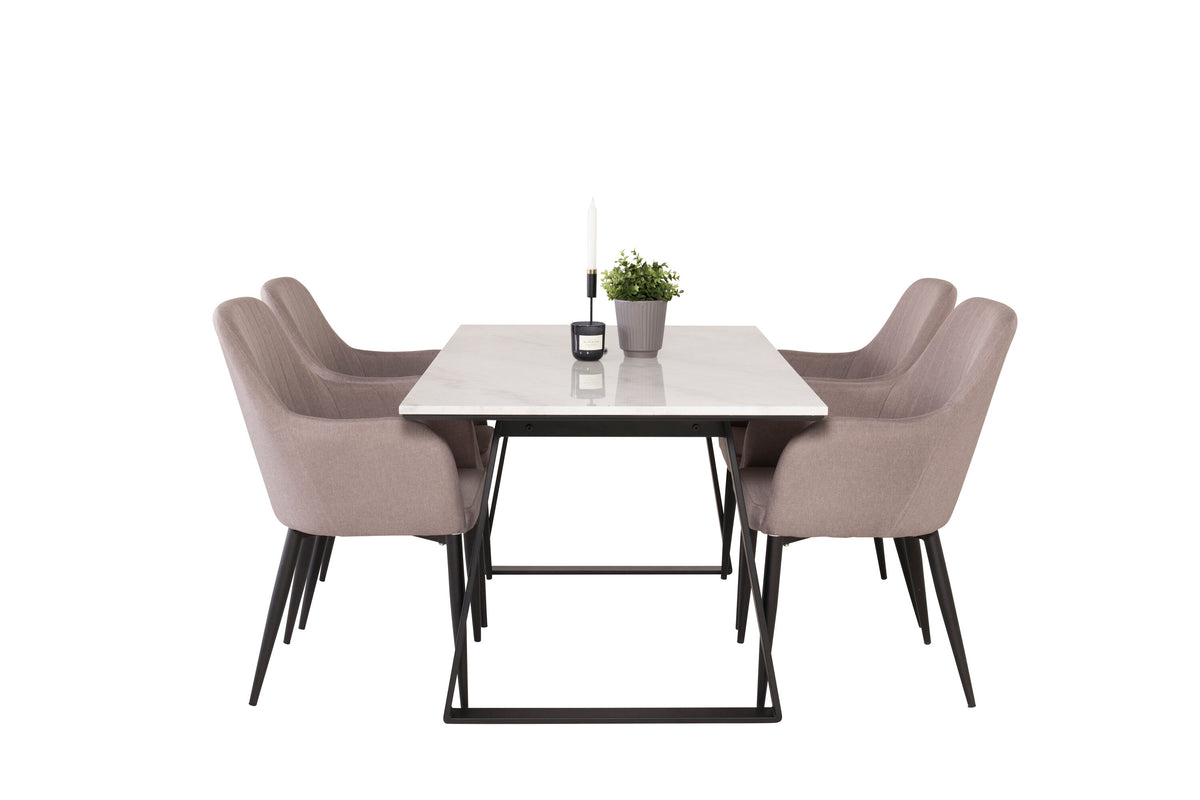 Estelle Matbord med Comfort Stolarna – Marmor